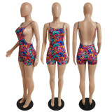 Butterfly Angel Print Sexy Sling Backless Rompers GDYF-6648