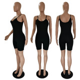 Solid Color Simple Sling Slim Rompers GDYF-6655