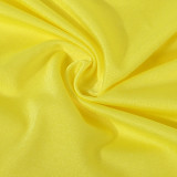 Yellow V Neck Crop Top And Pants 2 Piece Sets NY-2336