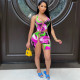 Sexy Cutout Fashion Colorful Print Mini Dress GDYF-6657