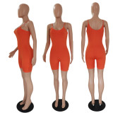 Solid Color Simple Sling Slim Rompers GDYF-6655