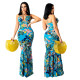Print Halter Sexy Maxi Dress GDYF-6671