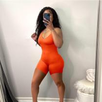 Solid Color Simple Sling Slim Rompers GDYF-6655