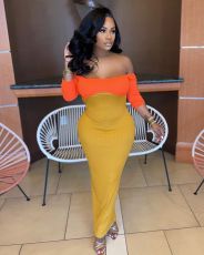 Sexy Patchwork Backless Bodycon Maxi Dress BDF-8121