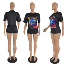 Plus Size Casual Print T-shirt GDYF-6609