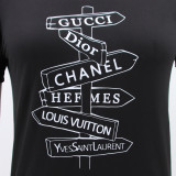 Plus Size Letter Print Short Sleeve O Neck T-Shirt HNIF-MM059