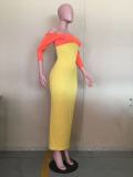 Sexy Backless Patchwork Slim Maxi Dress OD-8481