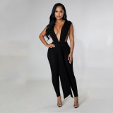 Sexy Deep V Neck Sleeveless Jumpsuit YNSF-1698