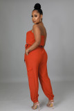 Solid Strapless Sashes Jumpsuit MXDF-6077