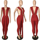 Sexy Deep V Neck Sleeveless Jumpsuit YNSF-1698