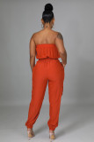 Solid Strapless Sashes Jumpsuit MXDF-6077