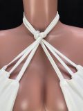 Sexy Tassel Hollow Out Halter Club Dress MDF-5287