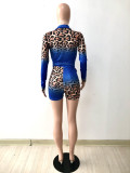 Leopard Print Long Sleeve Tight Romper YNSF-1699