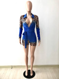 Leopard Print Long Sleeve Tight Romper YNSF-1699