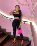 Solid Tank Top And Pants Slim Two Piece Sets FENF-214
