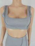 Solid Tank Top And Pants Slim Two Piece Sets FENF-214