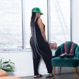 Solid Sleeveless Pocket Loose Jumpsuit BLX-61001