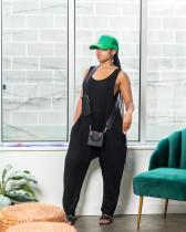 Solid Sleeveless Pocket Loose Jumpsuit BLX-61001