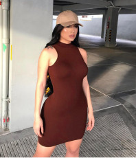 Solid Sleeveless Bodycon Mini Dress FNN-8661