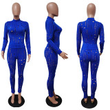 Sexy Hole Hollow Out Long Sleeve 2 Piece Sets LSD-82014
