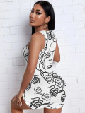 Sexy Printed Sleeveless Romper BGN-233