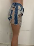 Denim Ripped Hole Skinny Jeans Shorts LSD-8695