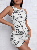 Sexy Printed Sleeveless Romper BGN-233