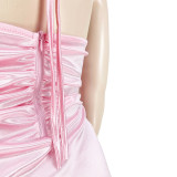 Plus Size Sexy Halter Ruched Club Midi Dress ASL-7073