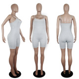 Solid Sleeveless Strap Fitness One Piece Rompers SHD-9283