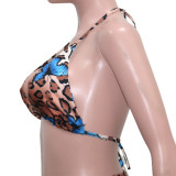Sexy Printed Bra Top+Ruffled Pants 2 Piece Sets (With Briefs )SH-3592-1