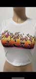 Sexy Printed O Neck Short Sleeve Slim T-Shirt FSL-F194