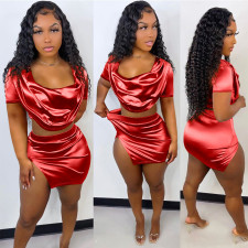Sexy Crop Top Split Mini Skirt Club 2 Piece Sets YNSF-1801