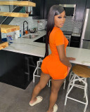 Solid T Shirt And Shorts Two Piece Sets WSM-5304