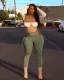 Solid Sexy Hollow Out Skinny Pencil Pants QY-5268