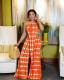 Tie Dye Print Irregular Top Wide Leg Pants 2 Piece Sets WSM-5303