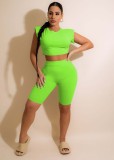 Solid Sexy Two Piece Shorts Set YD-8567