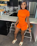 Solid T Shirt And Shorts Two Piece Sets WSM-5304