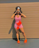 Solid Sexy Halter Backless Tight Romper WSM-5302