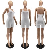 Solid Sexy Halter Backless Tight Romper WSM-5302