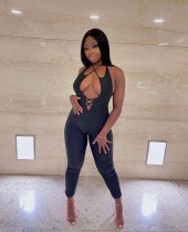 Sexy Halter Hollow Out Jumpsuit NIK-283