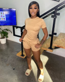 Solid T Shirt And Shorts Two Piece Sets WSM-5304