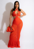 Sexy Halter Backless Maxi Dress LDS-3307