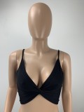 Sexy Solid Knotted Cami Top ML-7469