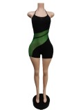 Sexy Mesh Patchwork Backless Romper MEM-88425