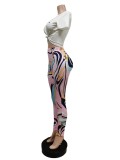 Casual Printed T Shirt And Pants 2 Piece Sets MEM-88427