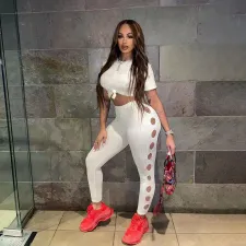 Solid Sexy Hole Skinny Pencil Pants QSF-51059