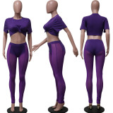 Sexy Mesh Pants+T Shirt Two Piece Sets YS-S807