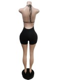 Sexy Mesh Patchwork Backless Romper MEM-88425