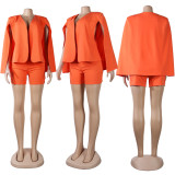 Solid Cloak Coat And Shorts Two Piece Sets NY-2332