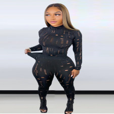 Plus Size Black Hole Long Sleeve 2 Piece Sets LSD-82014Plus